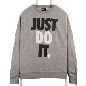 Vintage 90s black label gray JUST DO IT crewneck 2X logo spellout